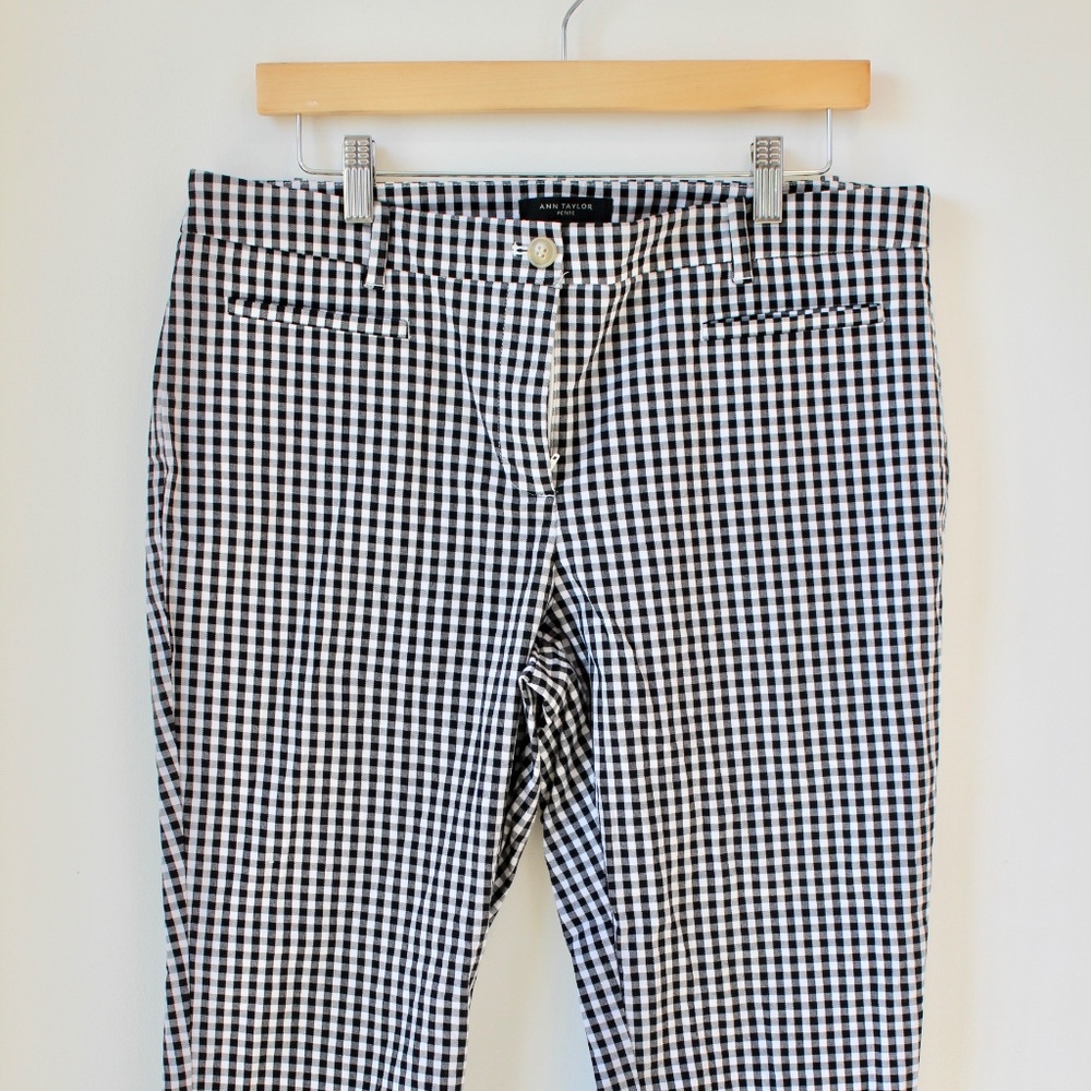 Ann Taylor gingham cropped pants 12P